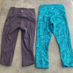 2 for $55 Lululemon quarter length leggings gently used